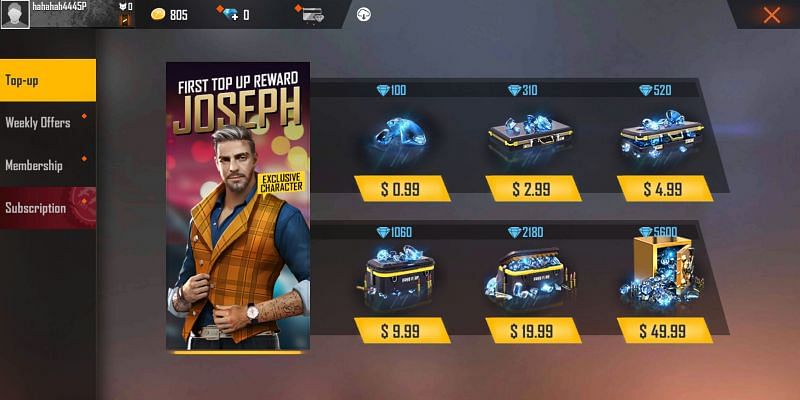 Free Fire Diamonds Via UID