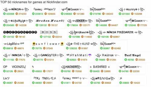 NickFinder ⚡ 😍 𝐹𝒶𝓃𝒸𝓎 & 𝕊𝕥𝕪𝕝𝕚𝕤𝕙 Ⓣⓔⓧⓣ Nick Names ✓