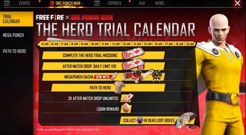 Hero trial calendar
