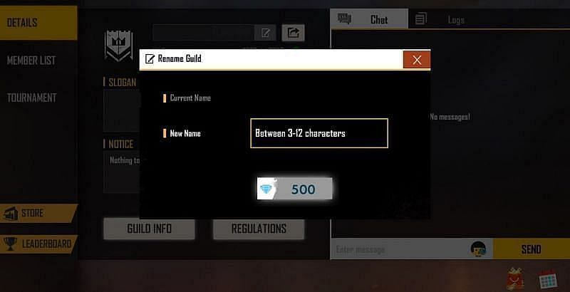 Change Guild Name in Free Fire