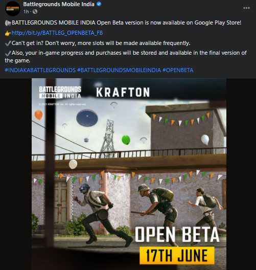 Battlegrounds Mobile India Open Beta