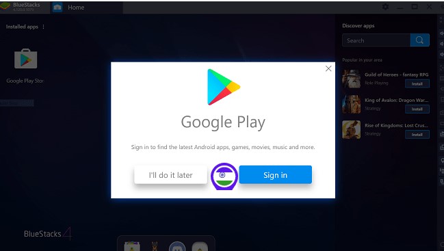 Bluestacks emulator