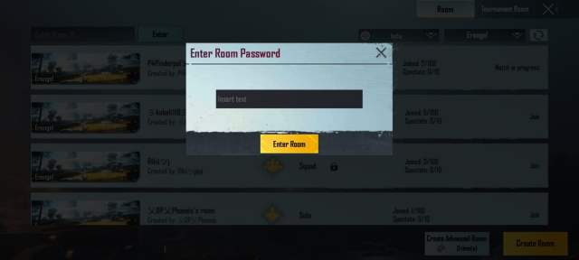 Enter Room Password