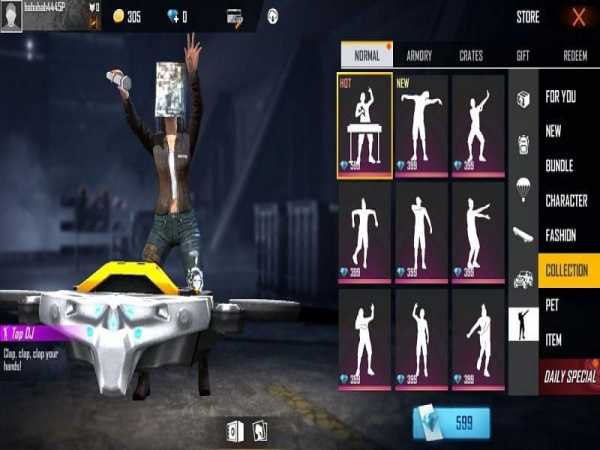 Free Emotes in Free Fire