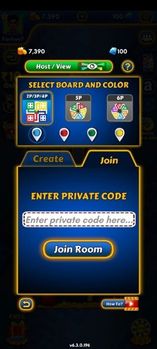 Enter Code and Join Room