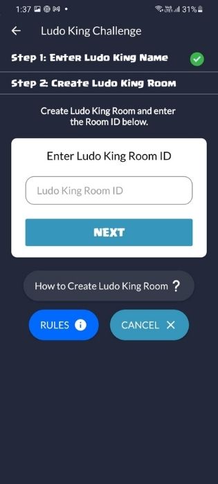 Enter Ludo King Room ID