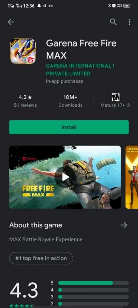 Free Fire Max download