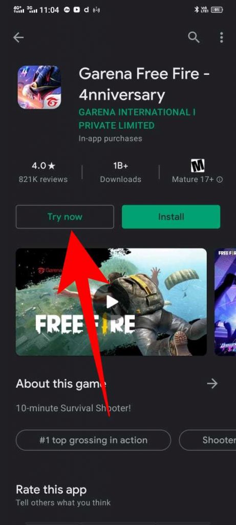 Play Free Fire without downloading it