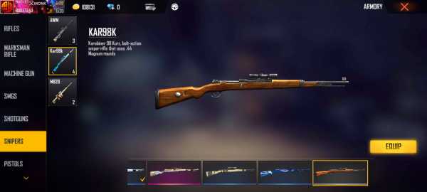 KAR98K in Free Fire Max