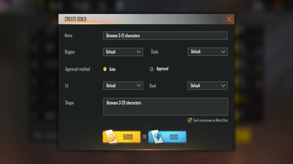 Create Guild in Free Fire Max